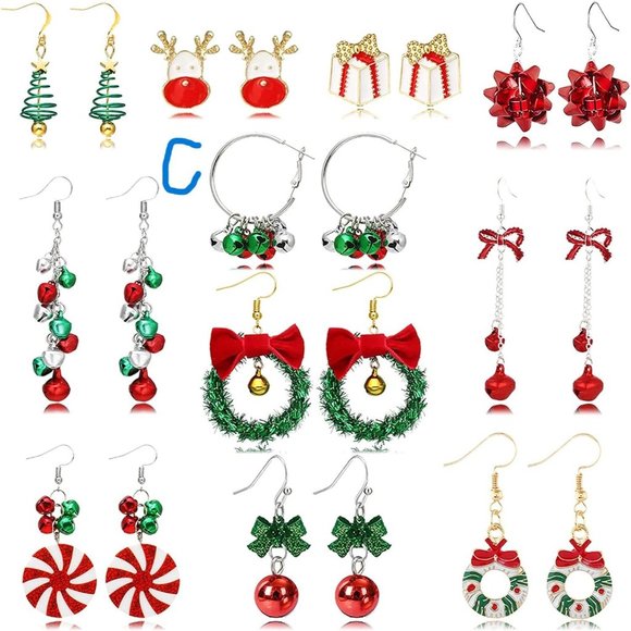 New Christmas Earrings Set Snowman Dangle Drop Earrings Christmas Tree J… - Picture 8 of 11